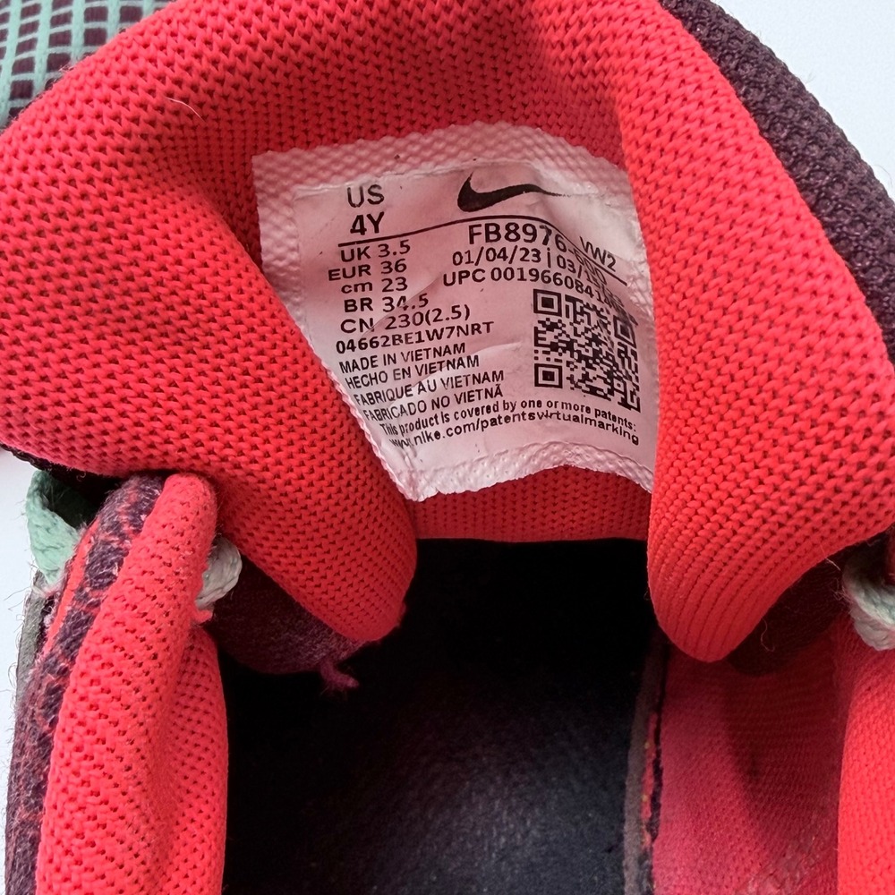 Nike LeBron Witness 7 GS Dark Beetroot Crimson FB8976-600 Size 4Y Womens 5.5 - Picture 9 of 10